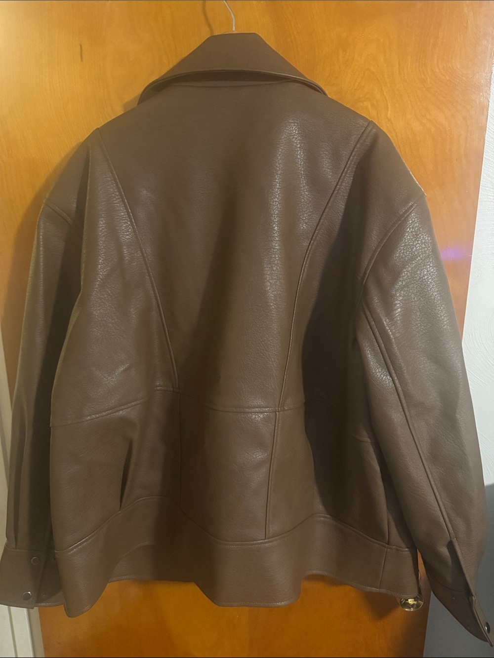 Ashley Graham Faux Leather Jacket Womens 2X Brown - Picture 6 of 7